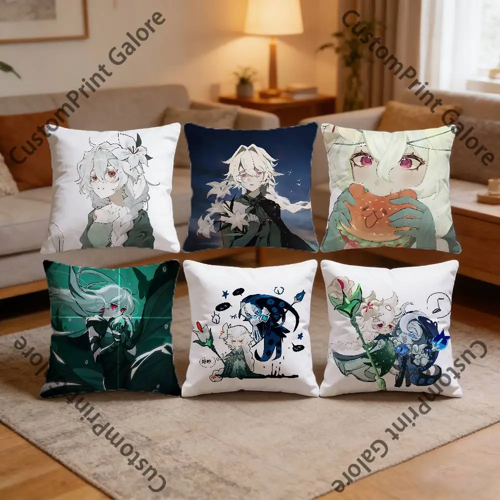 

White Lily C-CookieS Polyester Printed Pillow Cover Square 30 35 40 45 50 55 cm Soft for Sofa Bed Car Home Decor