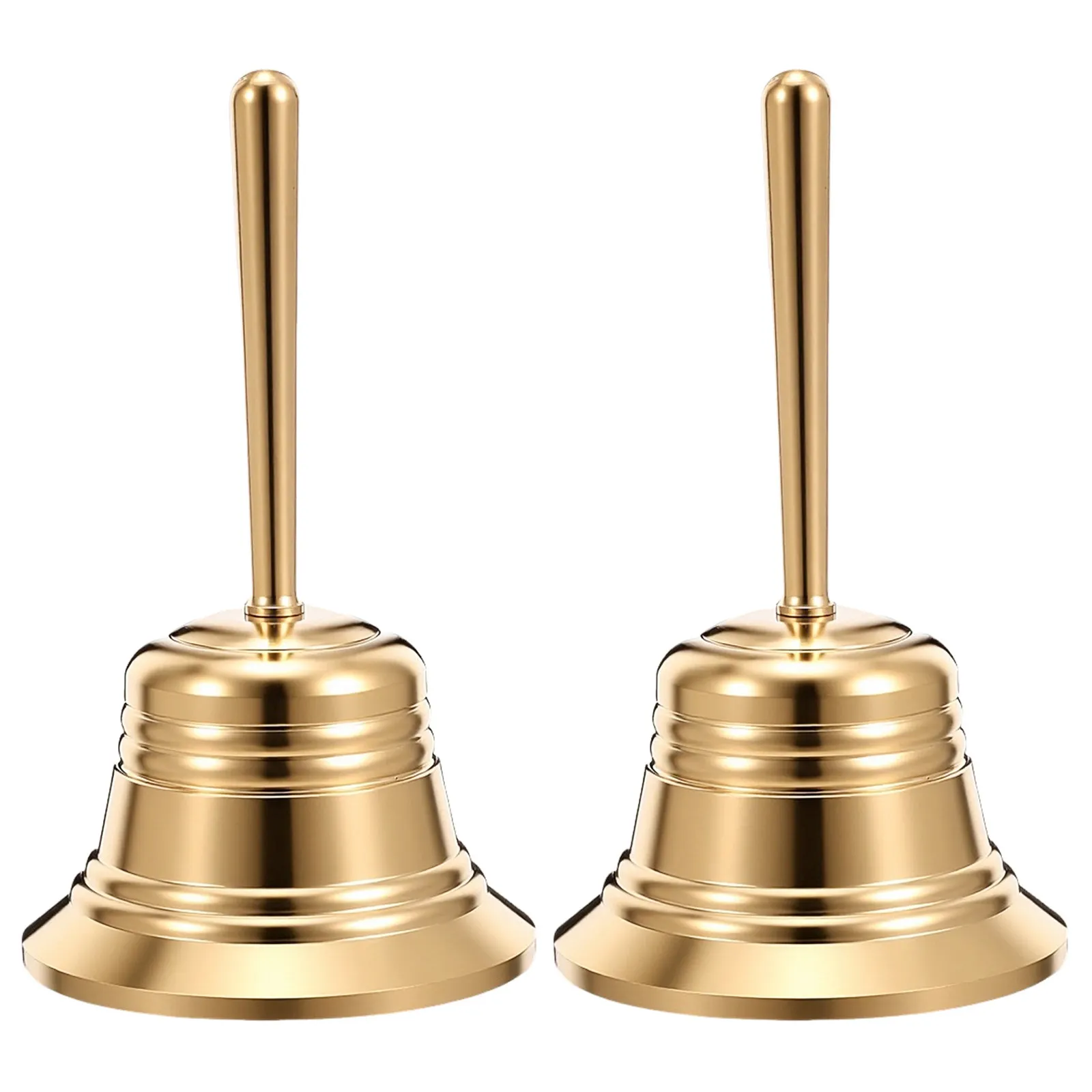 2 Pcs Food Service Bell Gift for Bedridden Mom Hand Bells Seniors Bedside Decorative Game Golden Call Events