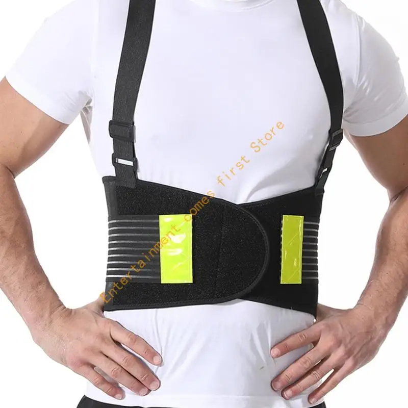 Practical Support Belt Nylon Fabric with Rubber Paddings Ergonomic Waist Brace Suitable for Athletes and Laborers 55KD