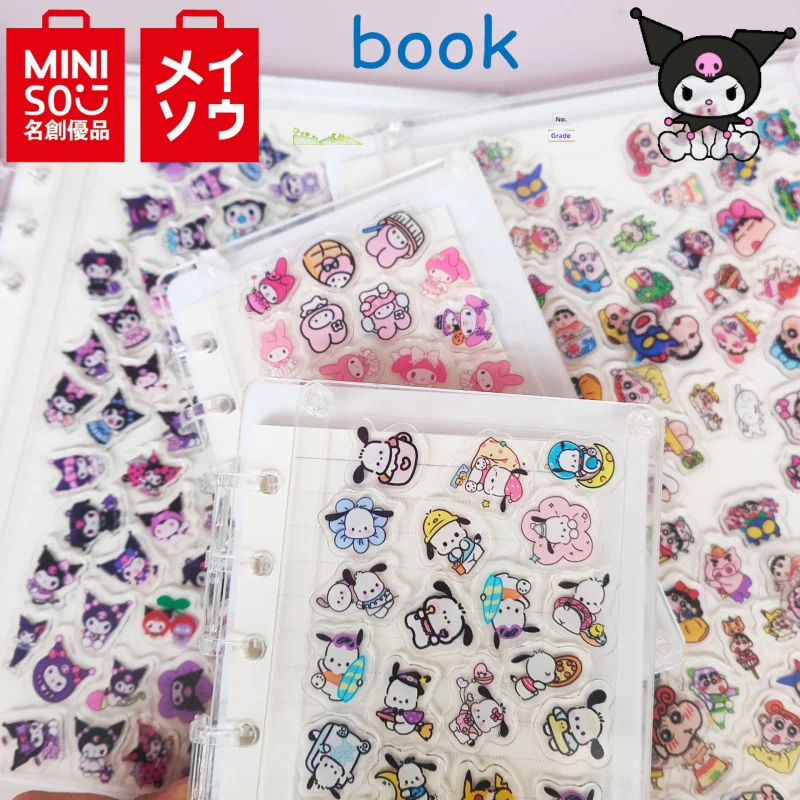 

MINISO Sanrio Notebook Acrylic Quicksand Loose-leaf Book Hand Ledger Diary Creative Peripherals Children's Birthday Holiday Gift