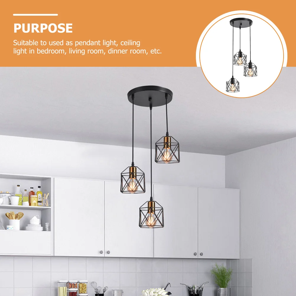 

3 Head Industrial Style Pendant Light Fixture Black Ceiling Lighting For Kitchen Dining Room Living Room Stairway Bar