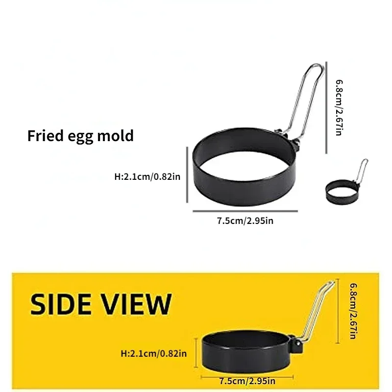 2pcs Stainless Steel Egg Ring Non-Stick Egg Ring, McMuffin, Sandwiches, Frying Or Shaping Eggs, Household Breakfast Cooking