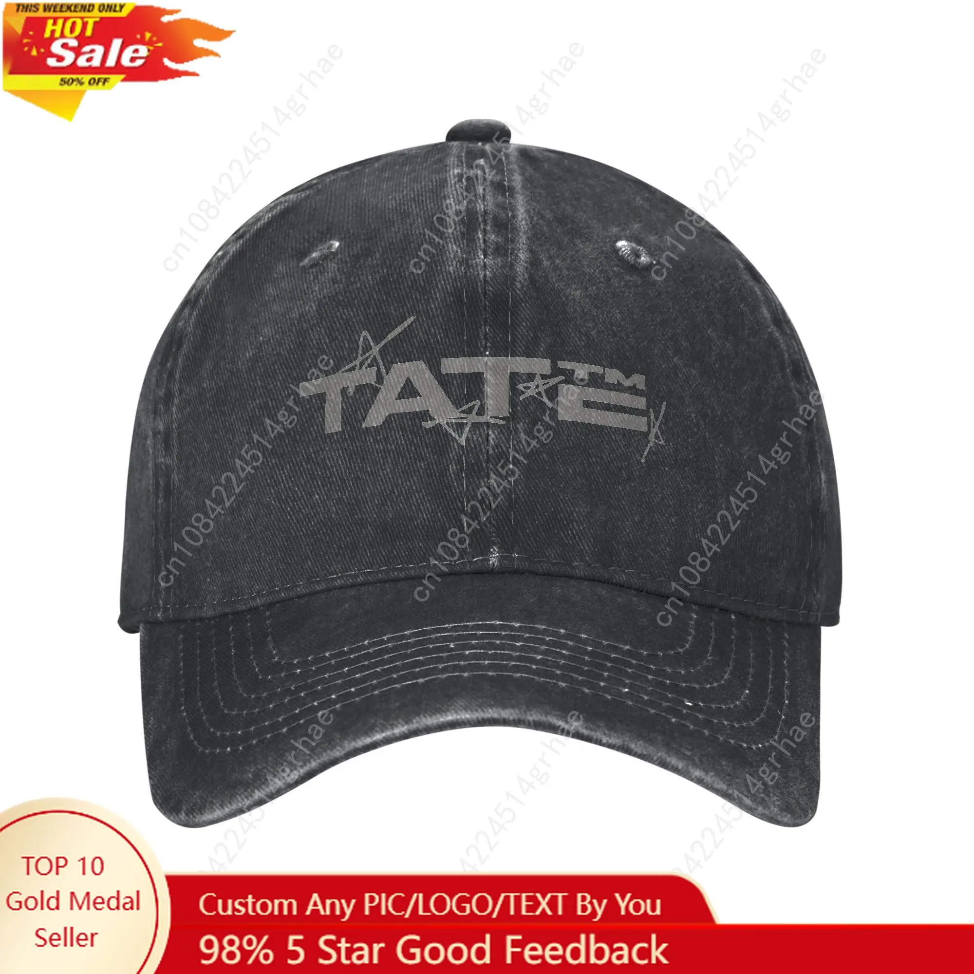 

T8 2025 Concert Tate McRae Baseball Caps Fashion Distressed Denim Washed Headwear Unisex Outdoor Unstructured Soft Cap