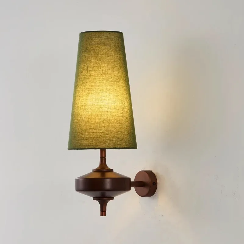 solid wood wall lamp American retro Japanese light  bedside living room background wall ambient wall lamp