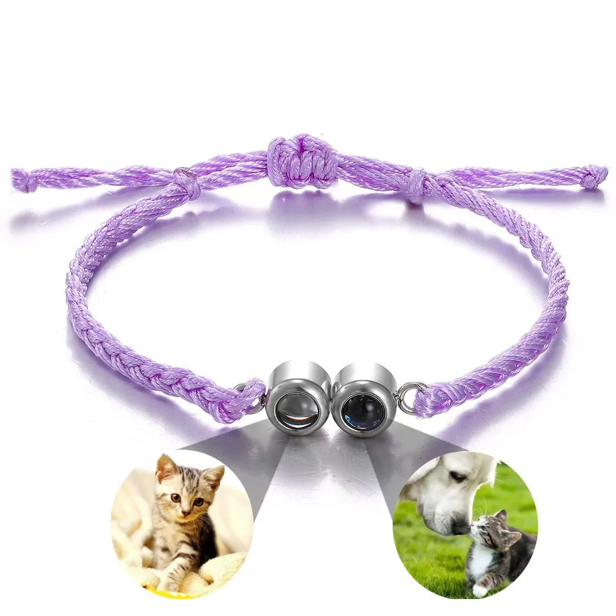 Customized Color Photo Handwoven Bracelet Couple Bracelet Men's and Women's Jewelry Perfect Birthday Gift Personalized Unique Picture Surprise - view 4