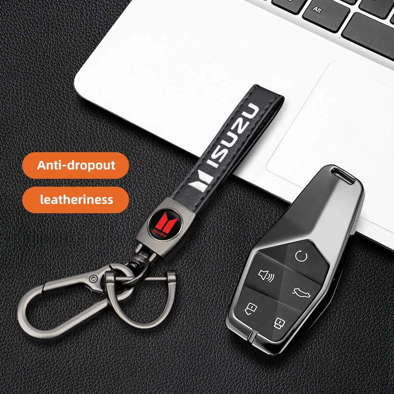 ثلاثية الأبعاد المعادن/الجلود حلقة رئيسية شعار السيارة المفاتيح اكسسوارات ل ايسوزو Dmax Mux تروبر ELF NQR 75 إلى الأمام روديو KB Bighorn Axiom #2