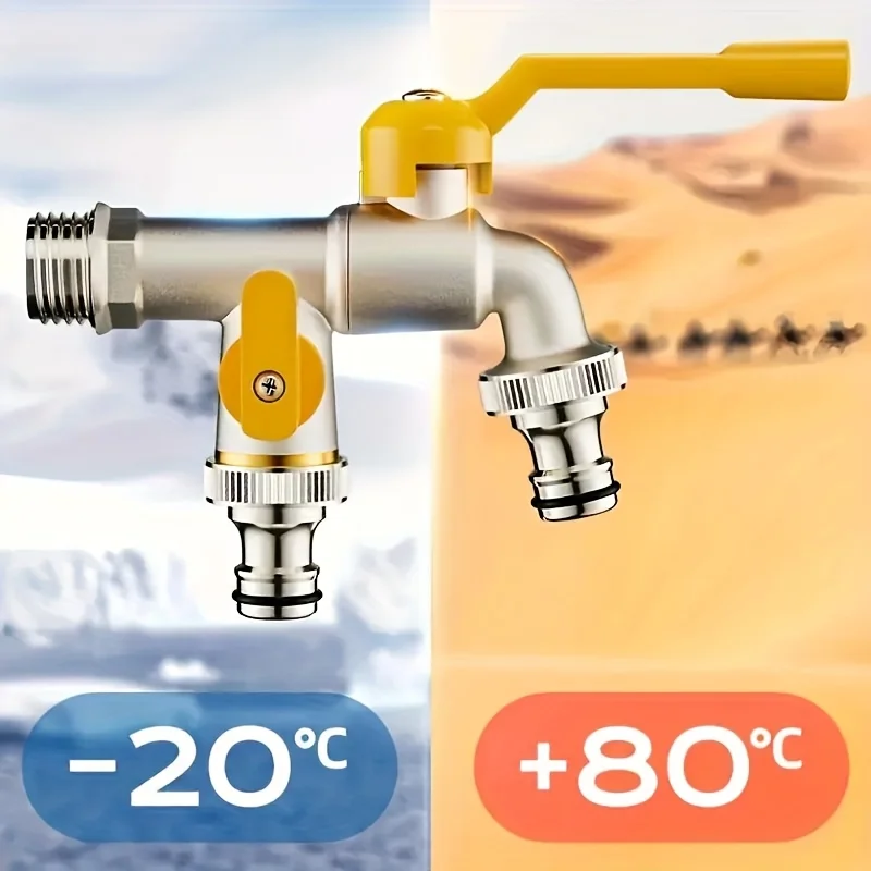 Classic Dual-Outlet Garden Faucet - Zinc Alloy, 1/2