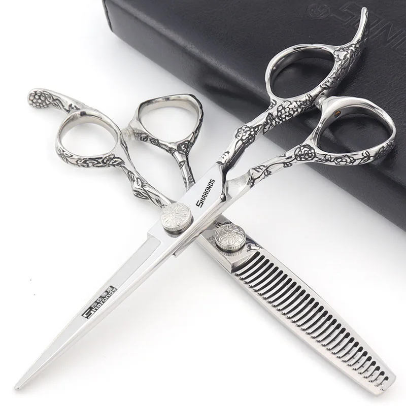 SHARONDS Hair Scissors 6/7-inch Combination Flat Teeth Scissors Set Recommended by Master Hair clippers