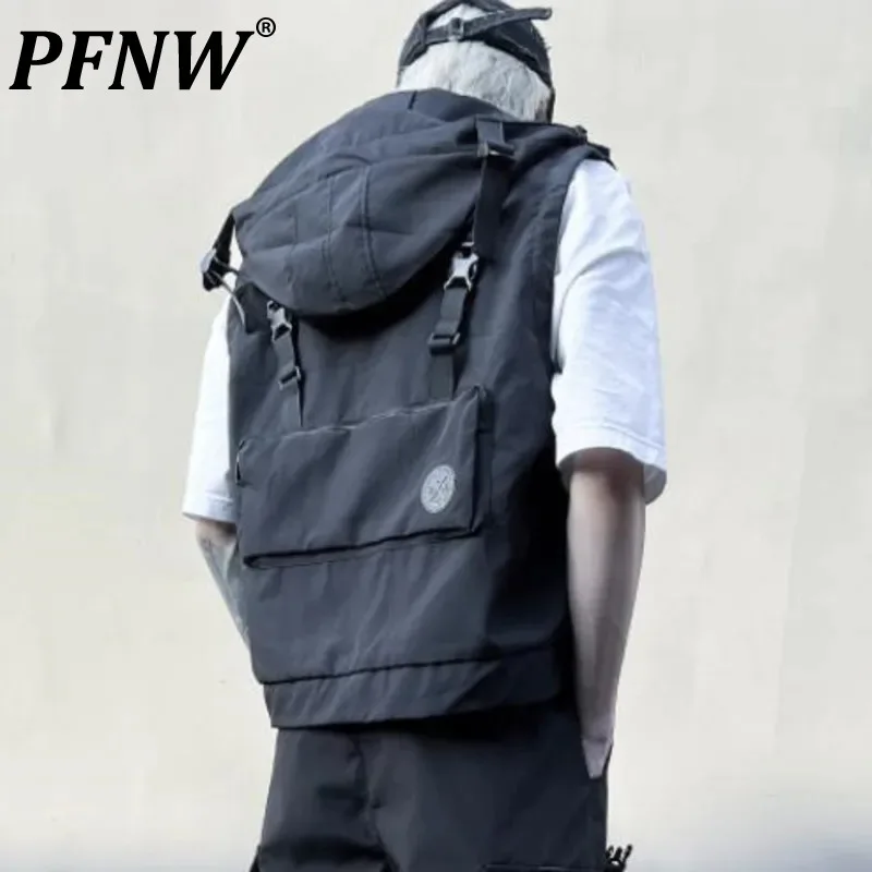 

PFNW Spring Summer Men's Chic Sleeveless Hooded Vest Tide Cool Darkwear Techwear Coat Trendy Streetwear Handsome Jackets 12A8131