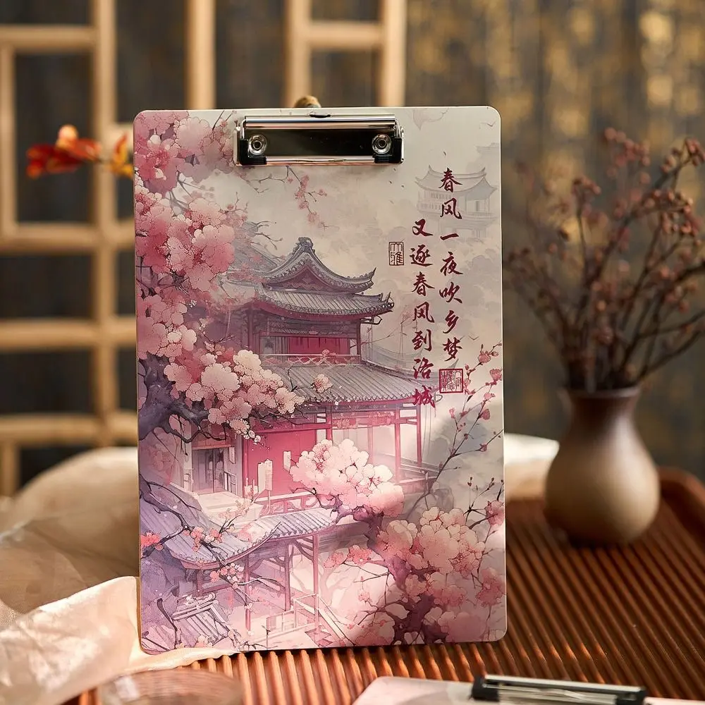 

Chinese Style Clipboard Document Holders Paper Storage Writing Pad Ancient Letter Size A4 File Folder School Supplies