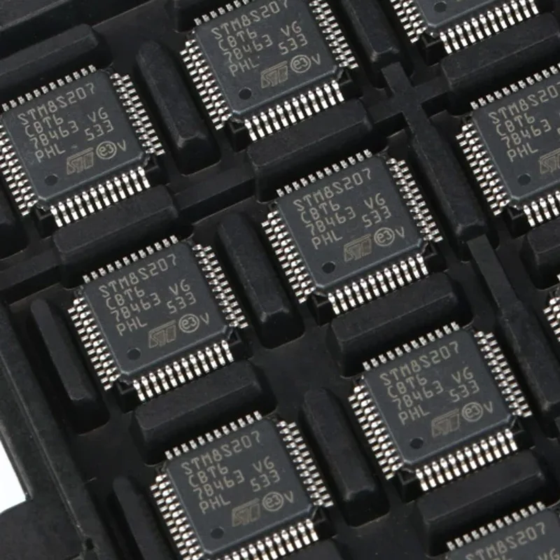 5Pcs New Original Stm8S207Cbt6 Lqfp-48 24Mhz/128Kb Flash Memory/8-Bit Microcontroller-Mcu