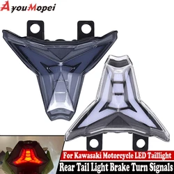 For KAWASAKI Z400 Z1000/R ZX6R ZX10R ZX10RR NINJA 400 Motorcycle LED Tail Light Rear Brake Stop Lamp with Turn Signal Flashing