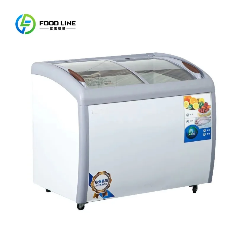 Hotel Household Large Capacity Ice Cream Refrigerated Display Cabinet Energy-Saving Eco-Friendly Sliding Refrigerated Cabinet