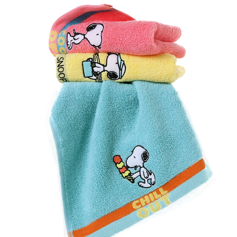 Snoopy Towel Thickened Cotton Bath Towel Anime Kids Kids Newborn Baby Face Towel Cartoon Soft Absorbent Washcloths 48x25cm Gift