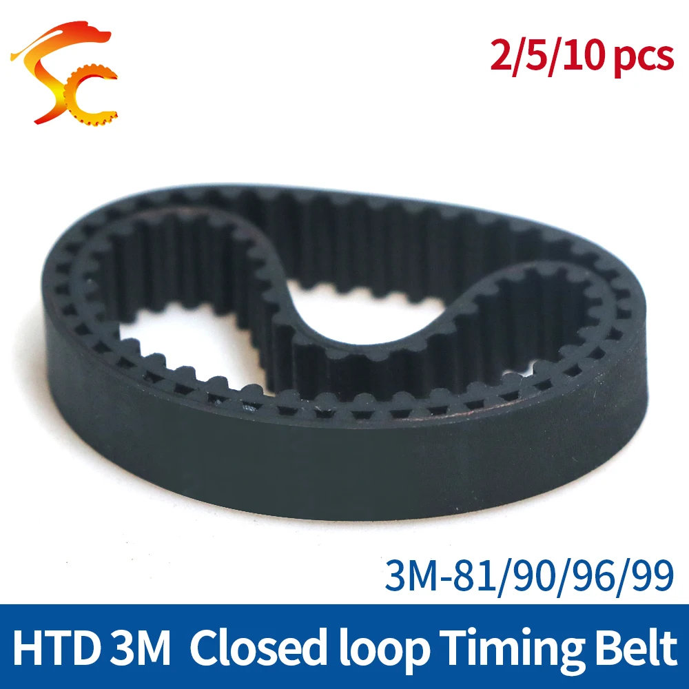 

HTD 3M Circular Arc tooth closed loop rubber timing belt length 81/90/96/99mm Width 6/10/15mm Pitch 3mm Free shipping