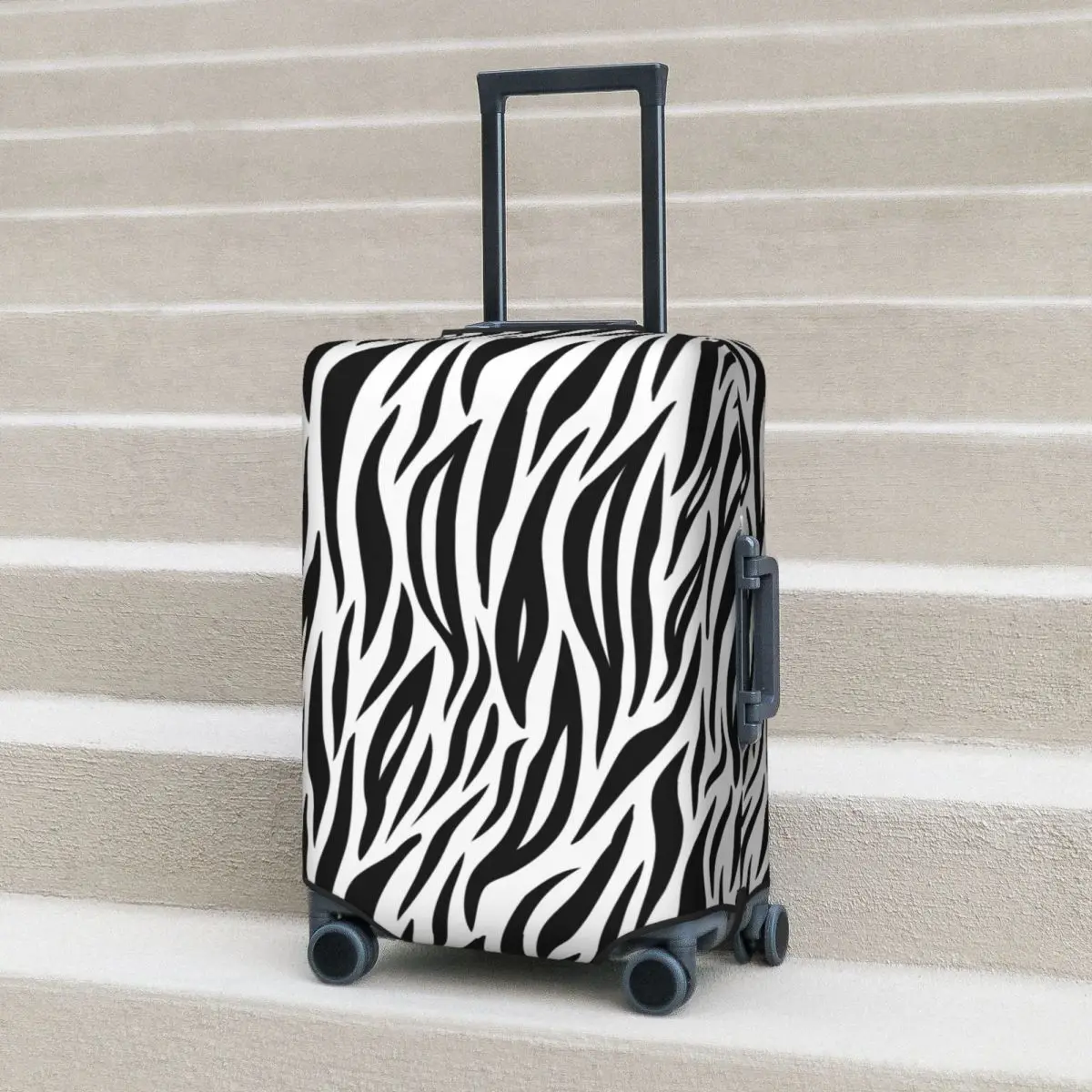 Zebra Print Suitcase Cover Fashion Animal Vacation Travel Elastic Luggage Supplies Protection