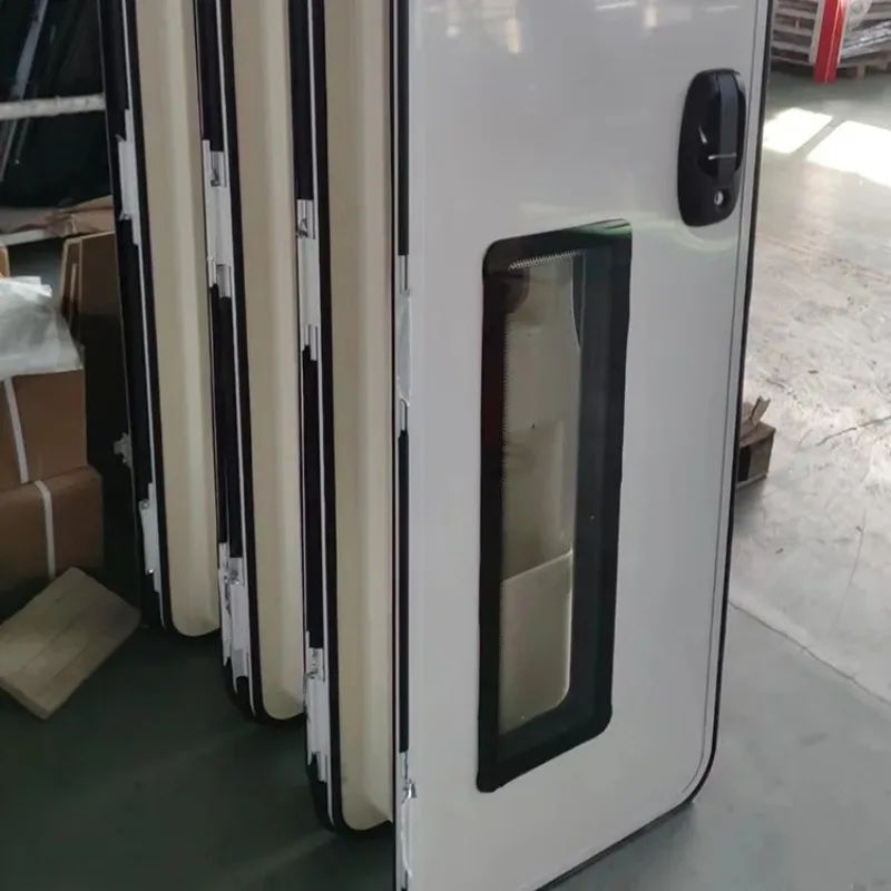تخصيص المهنية 620*1920 مللي متر النمط الأوروبي سبائك الألومنيوم RV باب قافلة دخول الباب مع نوافذ السيارات المهنية