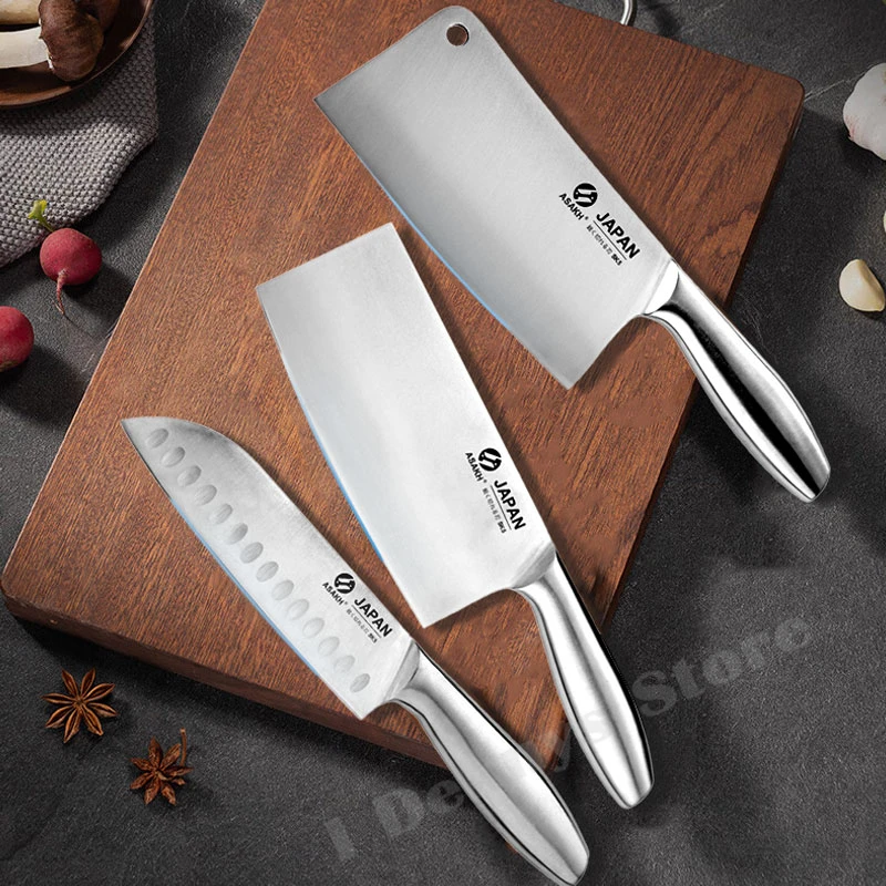 Japanese Kitchen Knives Meat Fish Vegetable Cutter Stainless Steel Cleaver Santoku Knife Butcher Slicing Chopping Kitchen Knife