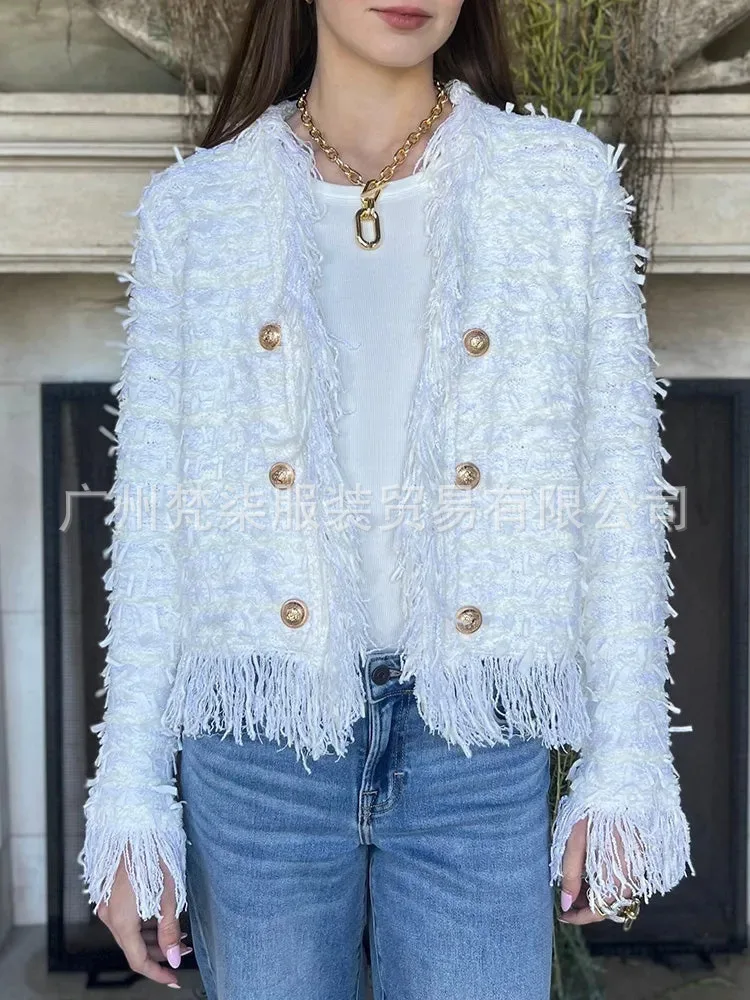 European and American style elegant small fragrance fringed western-style short jacket