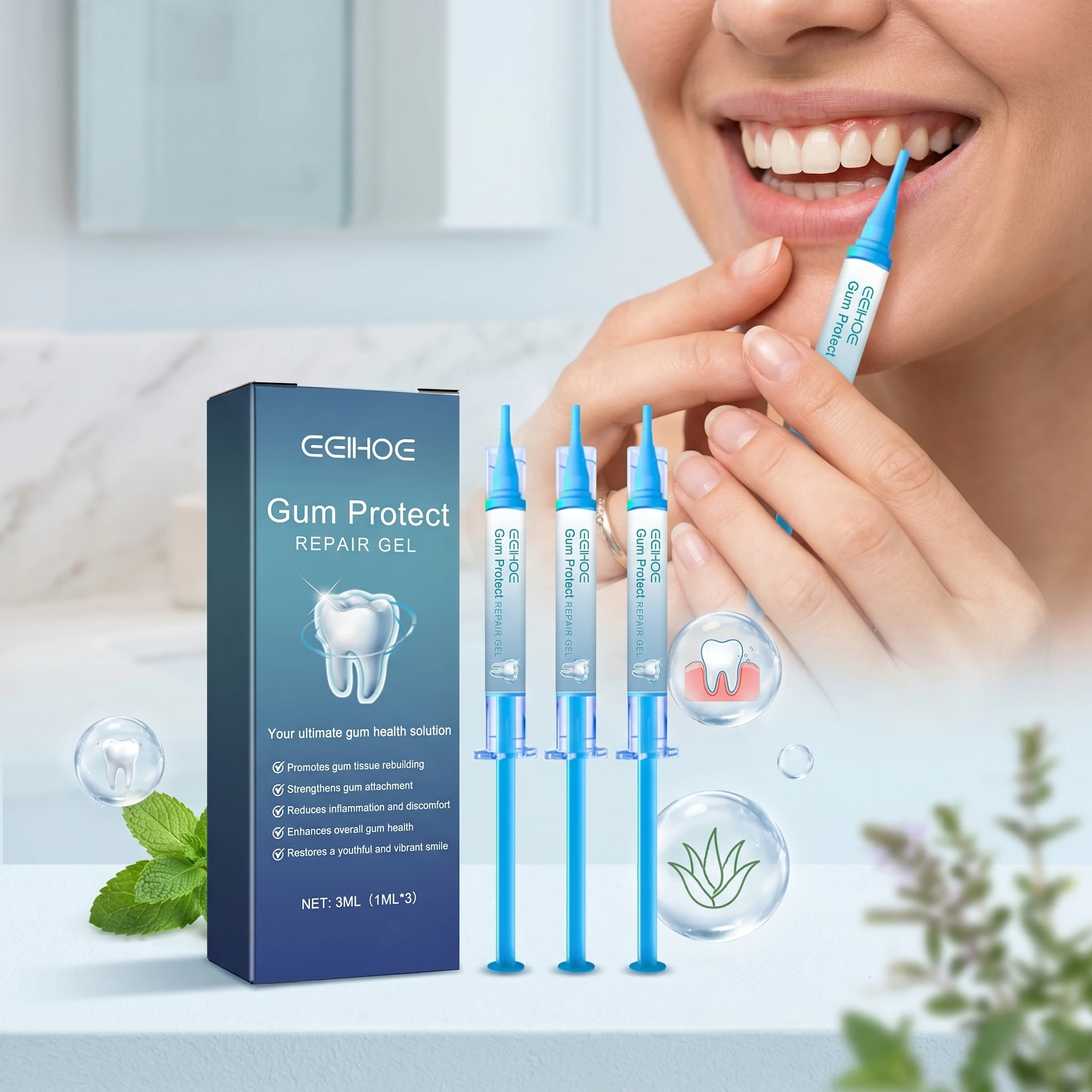 Gum Protect Repair Gel Relieve Swelling Prevent Gum Recession Improve Gingival Damaged Inflammation Clean Teeth Stains Whitener