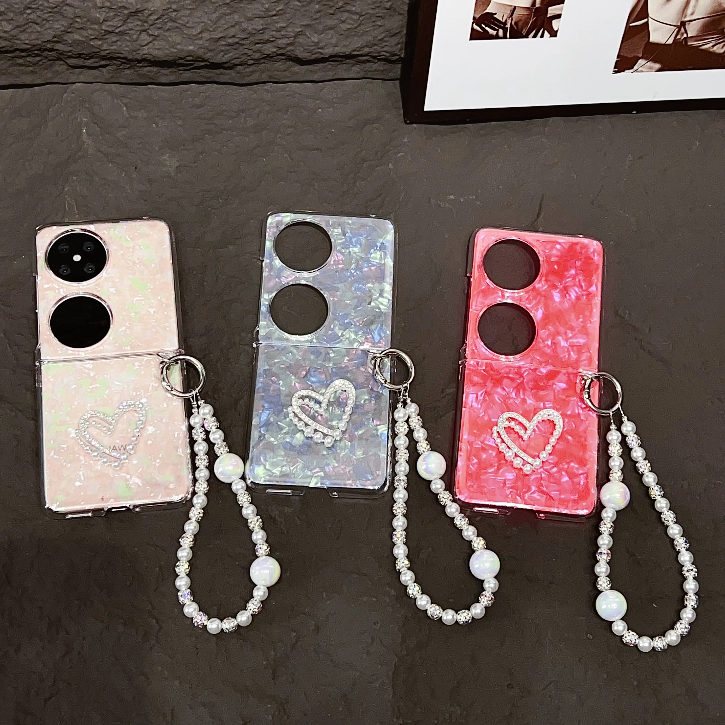 

Phone Case for Huawei P50 Pocket2 Shell Pattern Huawei P50 Pocket2 Fashion Love Bracelet Phone Case