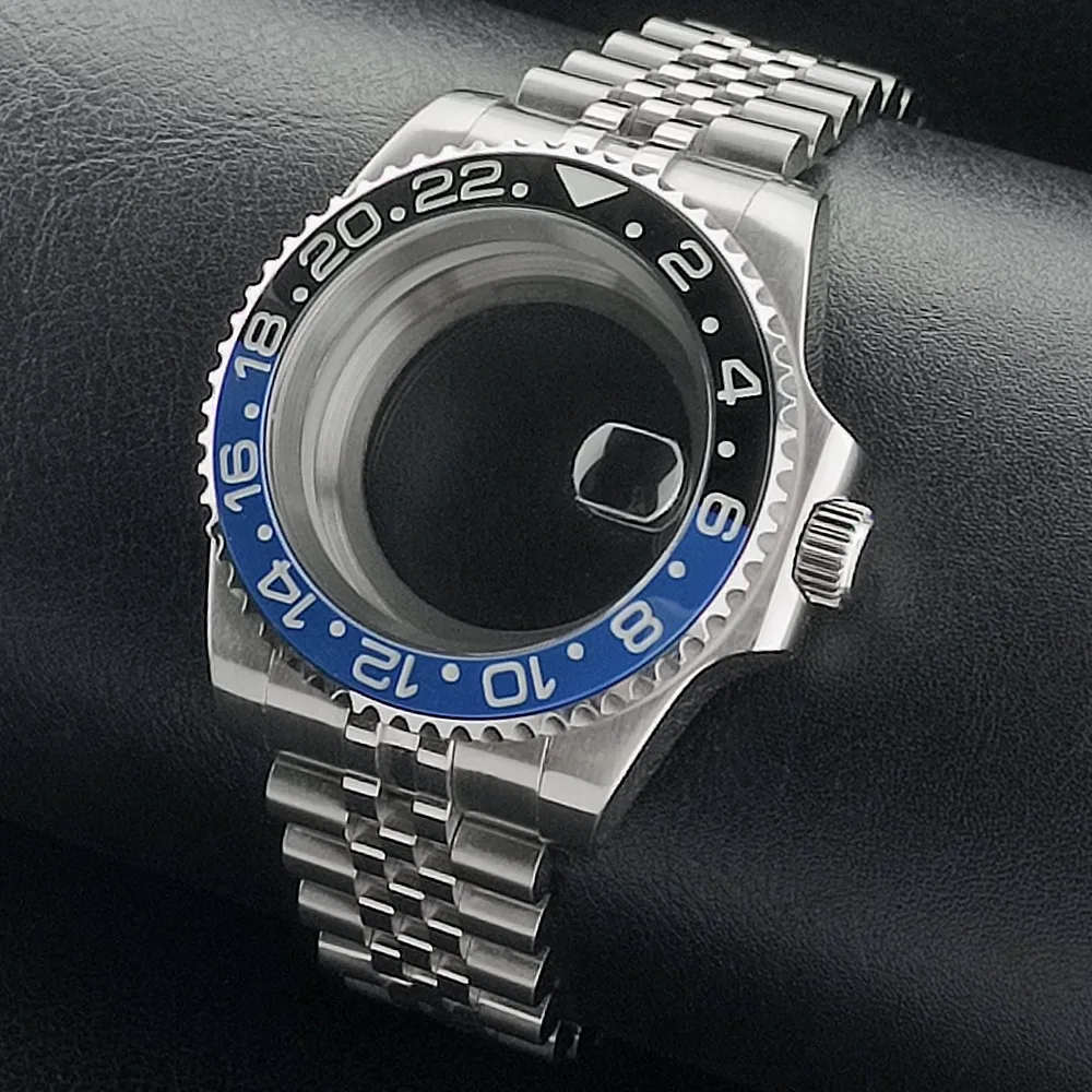 GMT-Uhrengehäuse 40MM Bidirektionale Drehung Saphirglas Passend für NH-34-Uhrwerk Passend für 28,5-29mm Zifferblatt Teile 5Bar Schiebeverschluss – Detail 5