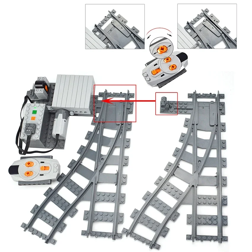 Straight & Curved Cross Rails Train Tracks City Train Rail Building Blocks Set Bricks Model trein railways Compatible All Brands