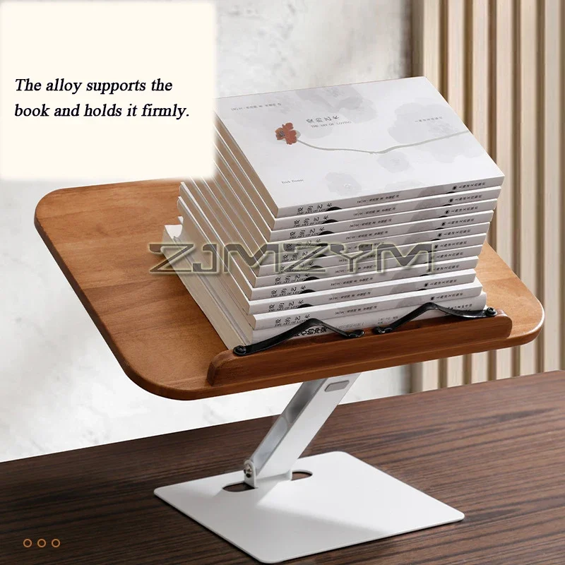 Adjustable Wooden Reading Shelves Multifunctional Desktop Lifting Bracket with Round Ends And Rounded Edges