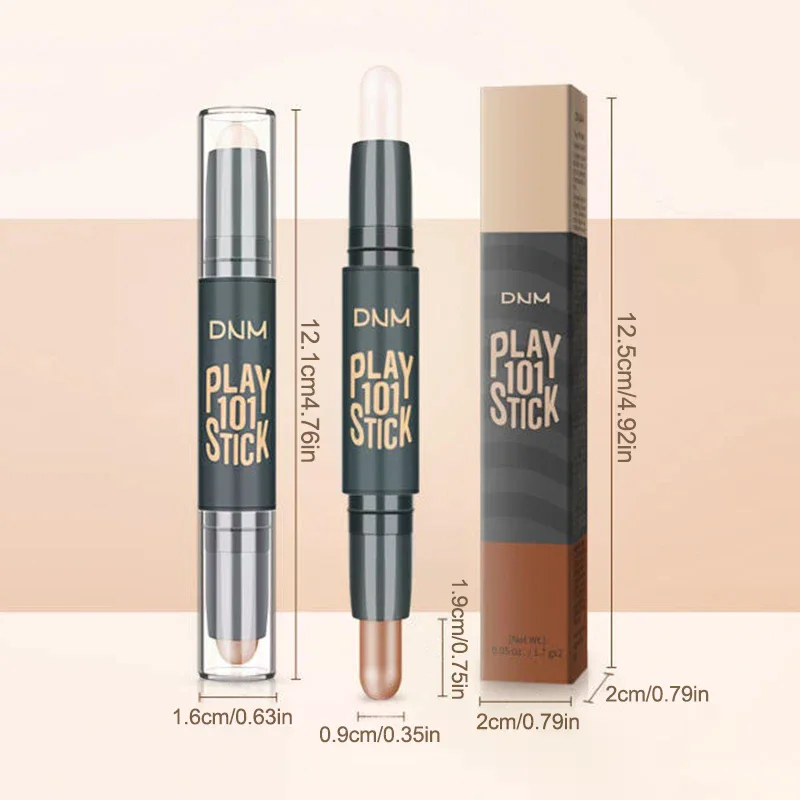 Resaltador de maquillaje de doble cabeza, corrector facial en V, bronceadores de contorno, resaltadores, pluma cosmética, Corrector de maquillaje 3D, barra de contorno