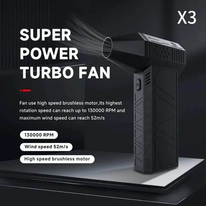 

130,000 RPM Wind Speed 52m/s industrial Duct Fan 3nd Generation X3 Violent Blower Mini Turbo Jet Fan Handheld Brushless Motor