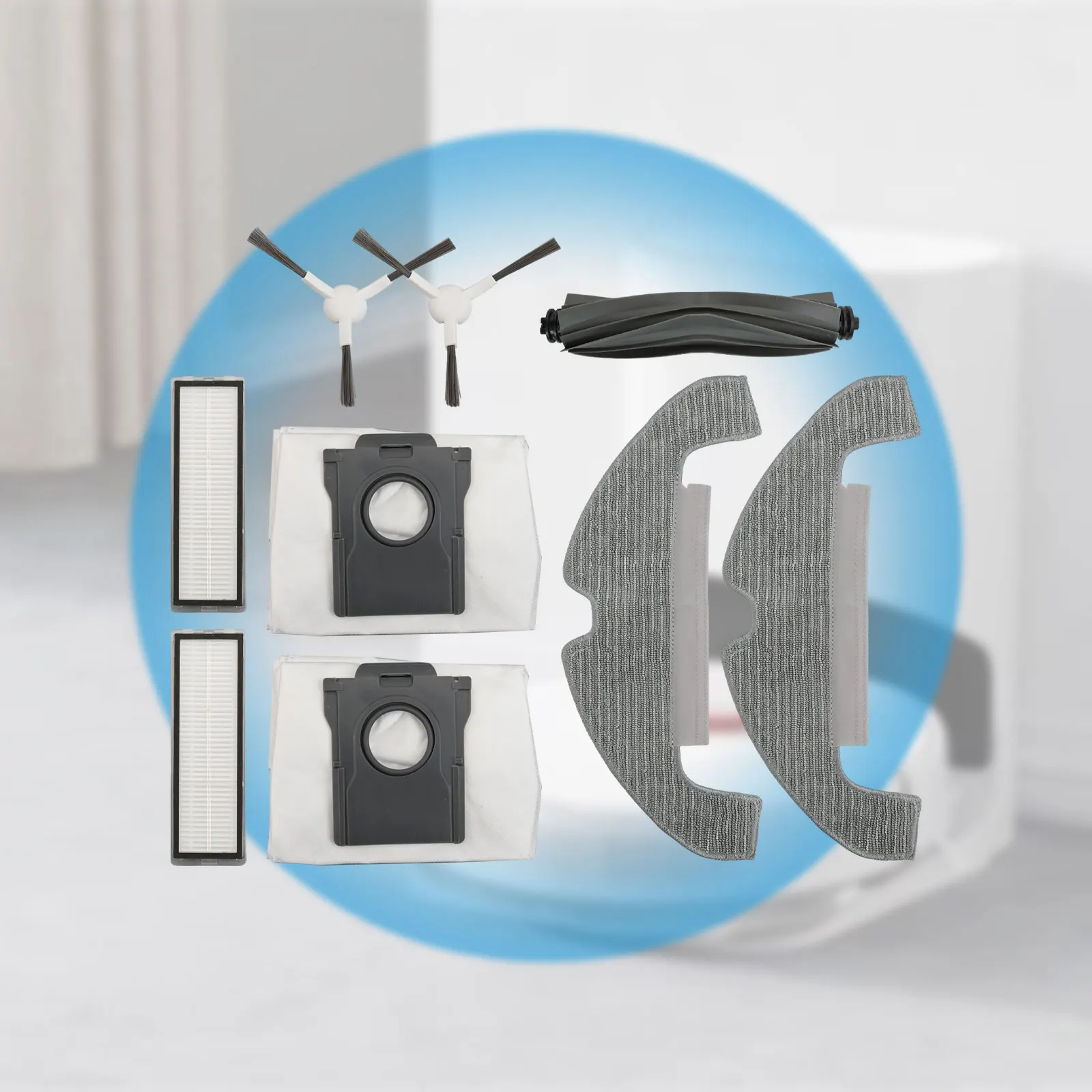 Comprehensive Replacement Kit for D10 for Plus Gen 2RLD32GD Robot Vacuum Main Brush Side Brushes Filters and Wipes
