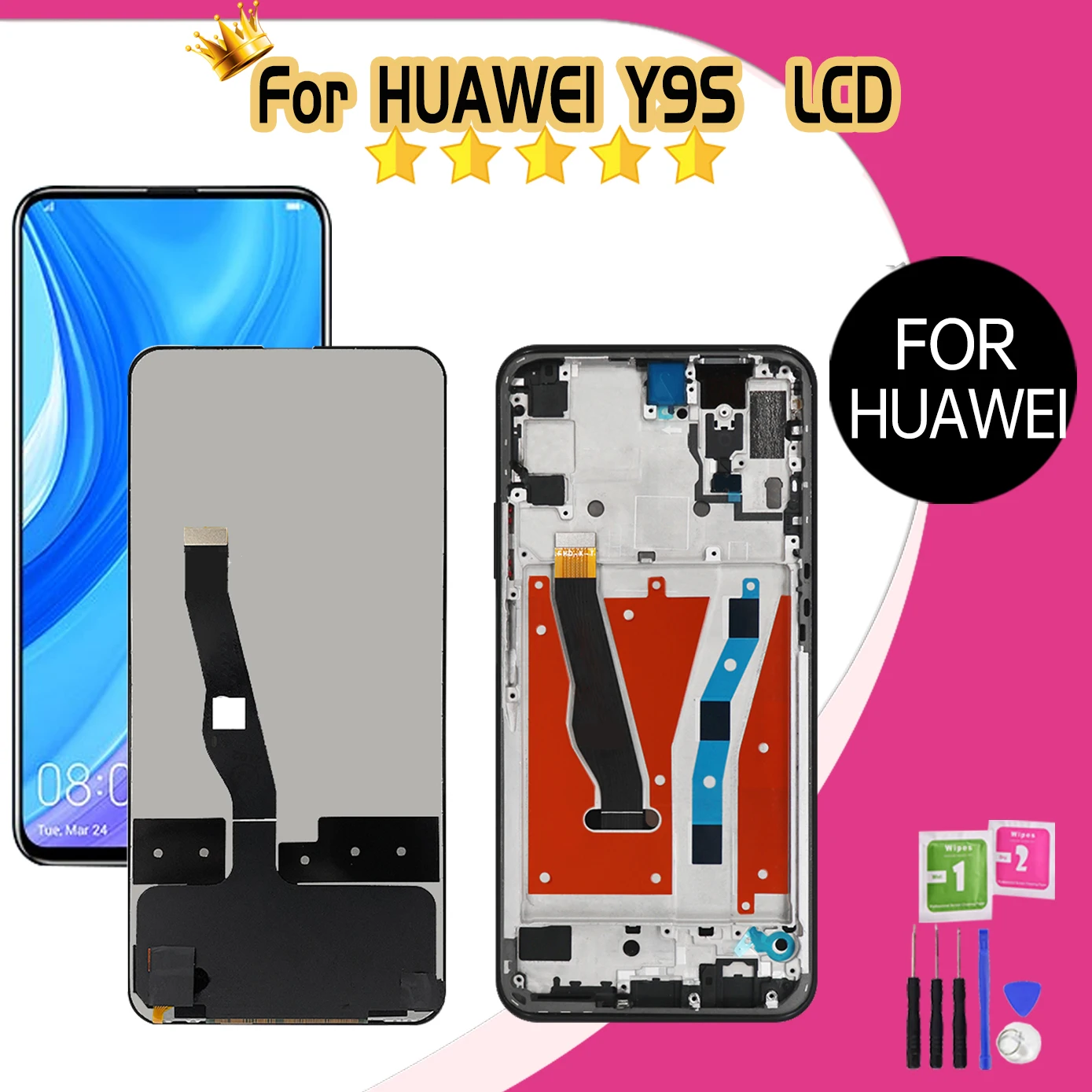 6.59\'\' Lcd For Huawei Y9s Lcd STK-L21 L22 LX3 Display Touch Screen For Huawei Y9s / P Smart Pro 2019 LCD Digitizer Assembly