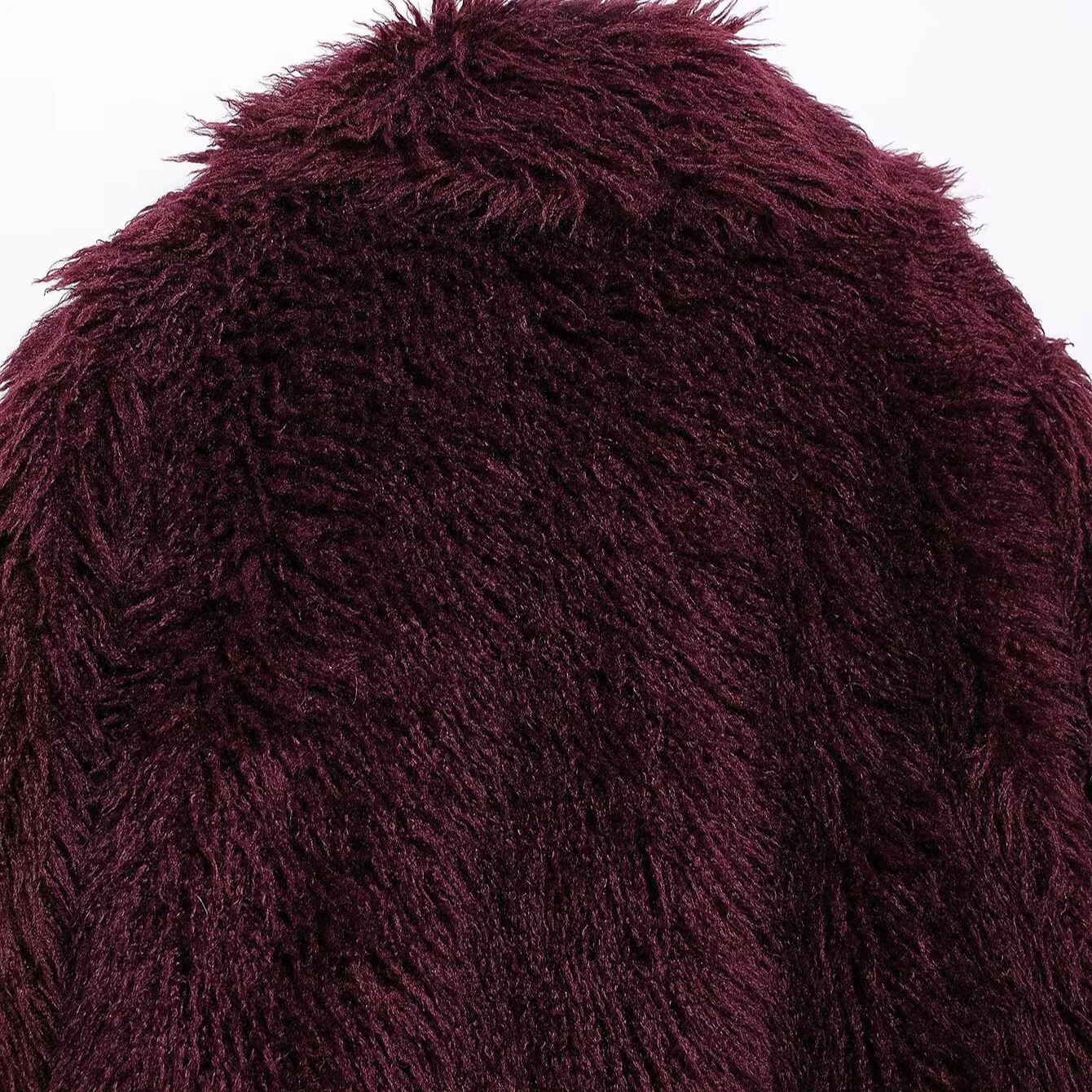 Women Warm Fluffy Faux Fur Teddy Coat Lapel Thick Shaggy Plush Winter Outwear Jacket view 3