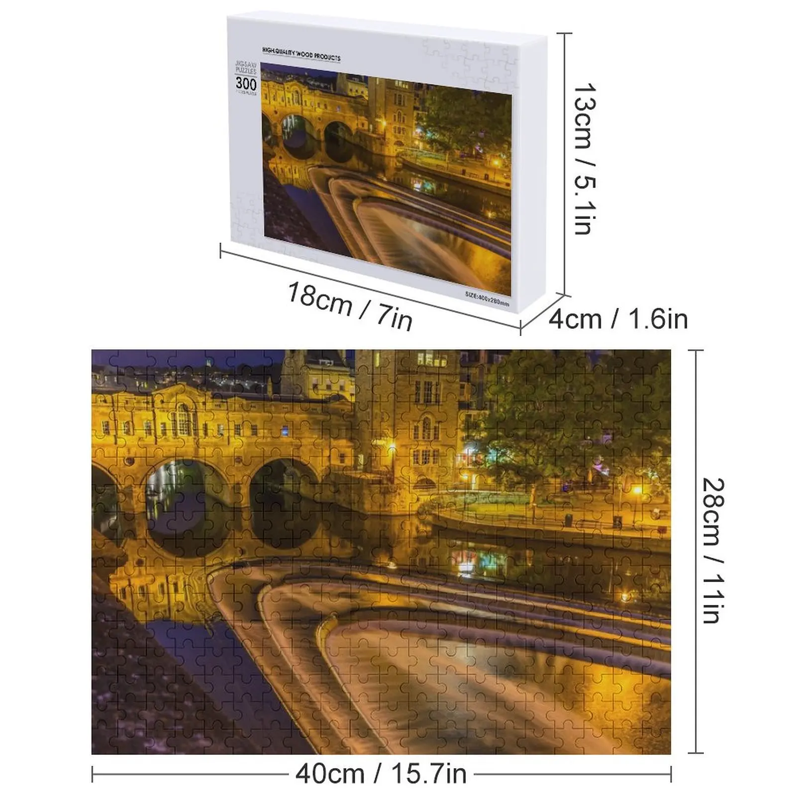 Puteney Bridge, Bath, Angleterre Puzzle Animal Personnaliser avec Photo Idées cadeaux personnalisées Puzzle