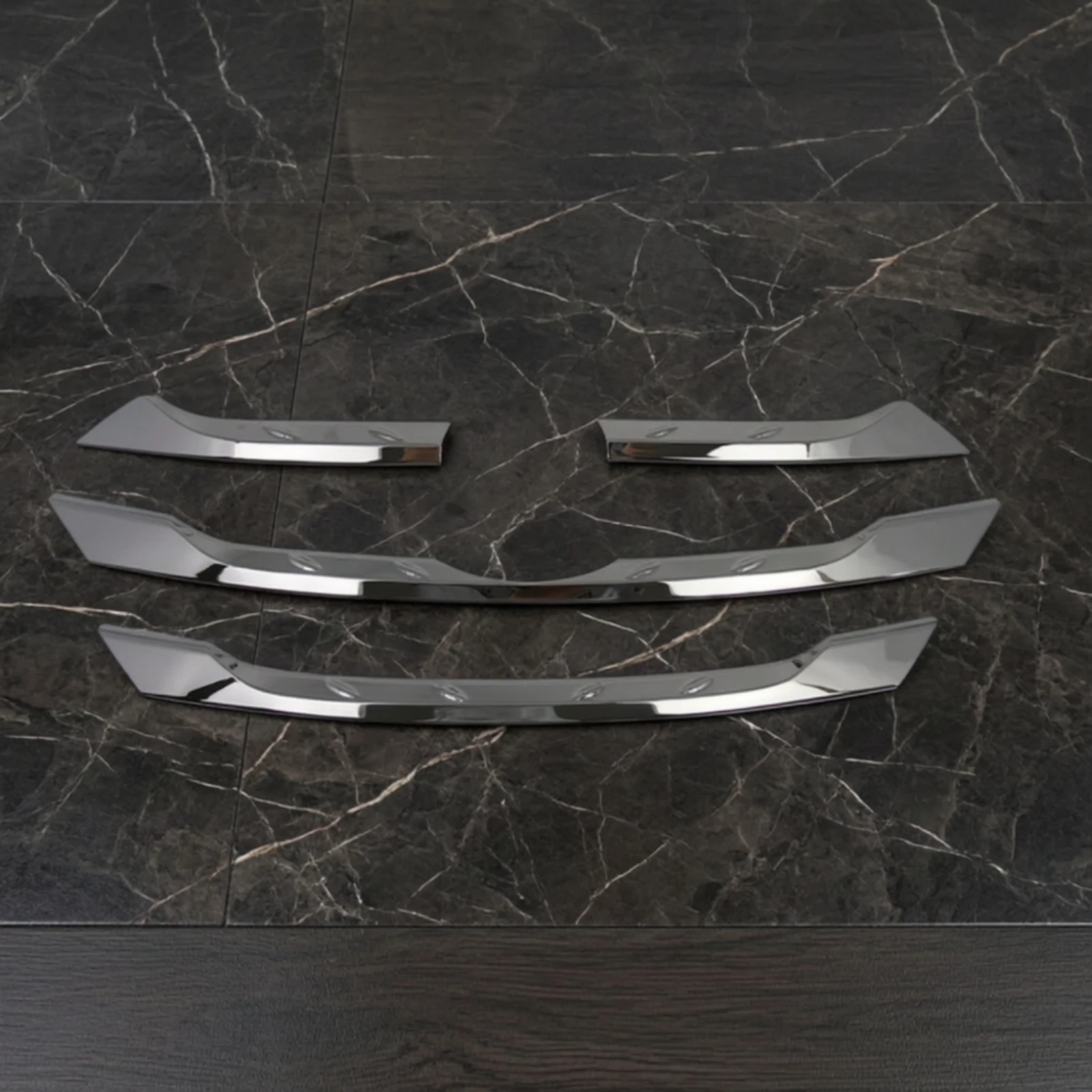 4 Pieces Chrome Grille Trim ABS Plastic Front Grille Trim Car Parts Reflective Exterior view 2