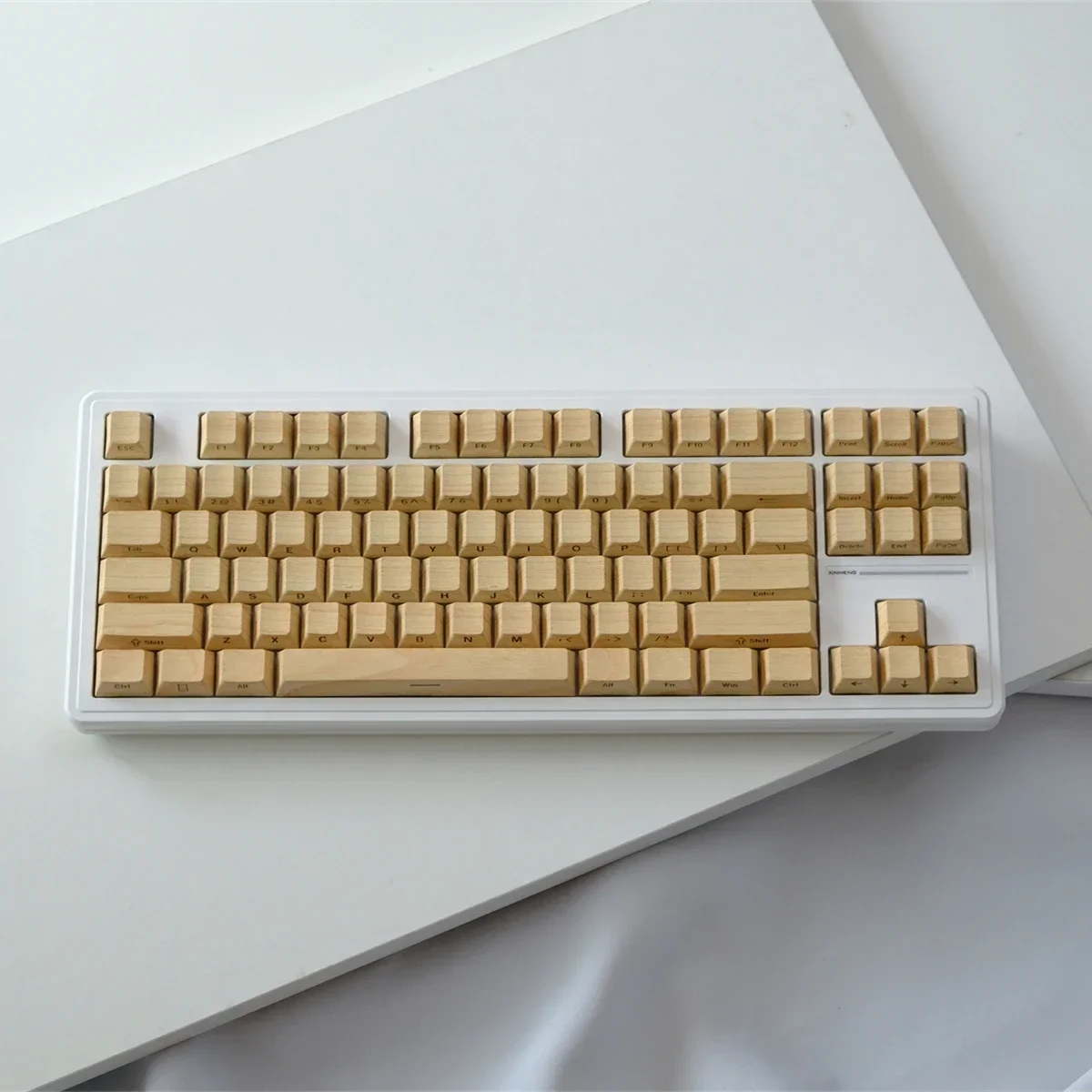 Wood grain side engraved transparent keycap PBT original height, thermal sublimation, mechanical keyboard cap