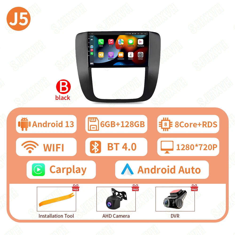 Android 16 autoradio voor GMC Yukon Chevrolet Tahoe Suburban 2008-2012 Carplay multimediaspeler navigatie stereo Wifi+4G