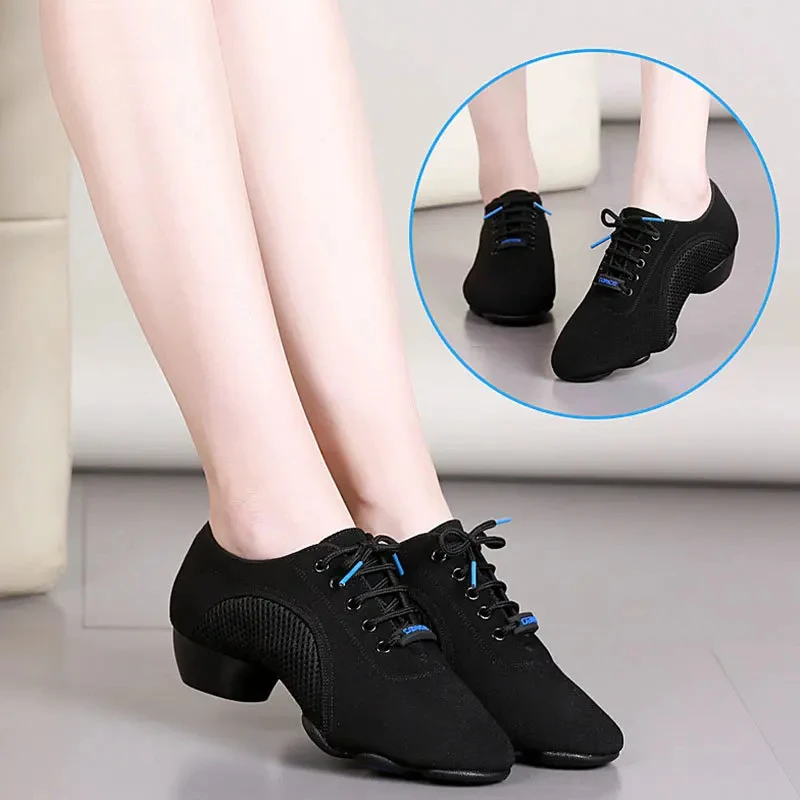 Fashion Oxford Cloth Men Women Couples Standard Ballroom Tango Latin Dance Shoes Canvas Jazz Dancing Soft Women's Shoes