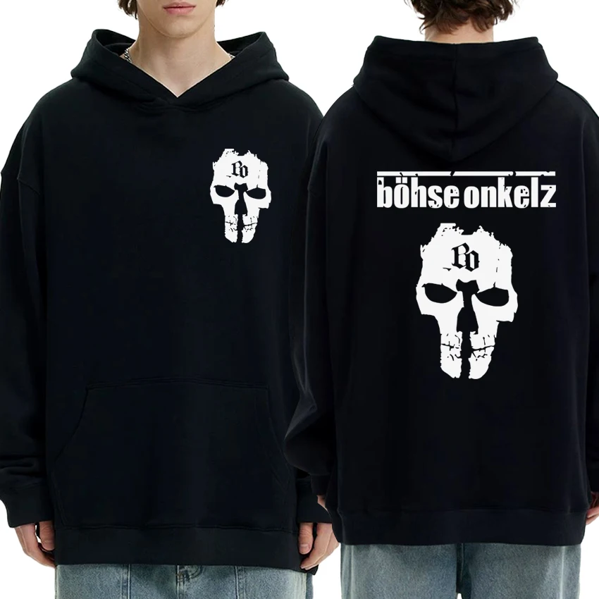 

New Rock band Böhse Onkelz vintage Double Sided printed streetwear Men women hip hop punk Hoodie Unisex Fleece Casual Sweatshirt