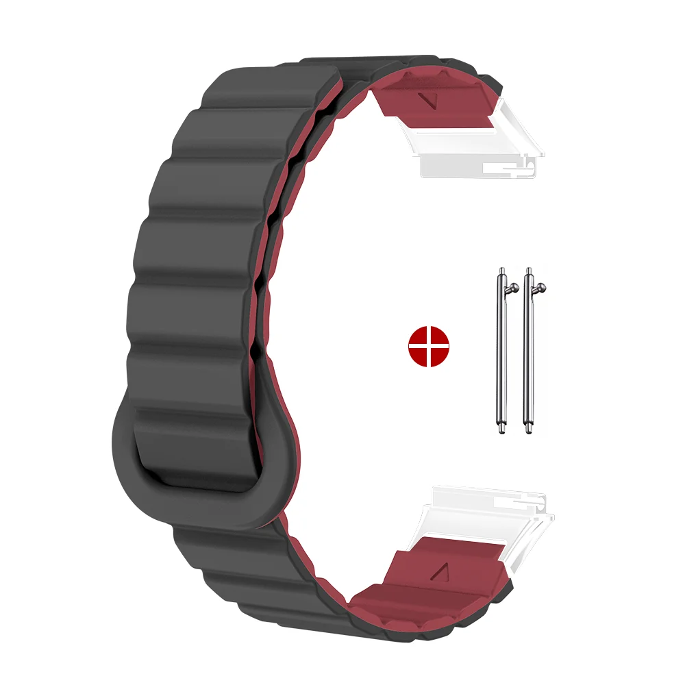 

Magnetic Watch Strap For Huawei Smartwatch Band 7 Silicone Two-colors Head Clasp Breathable Lightweight Waterproof Man Woman
