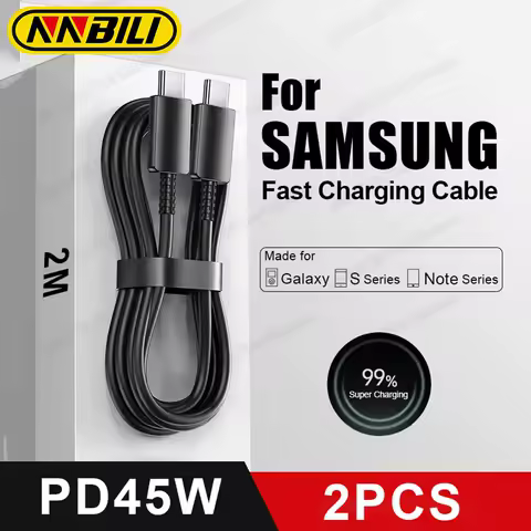 NNBILI 1-2PCS PD45W Quick Cable For Samsung Galaxy S20 S22 S23 Ultra Note 10 20 A53 54 Super Fast Charging USB Type C Data Cable
