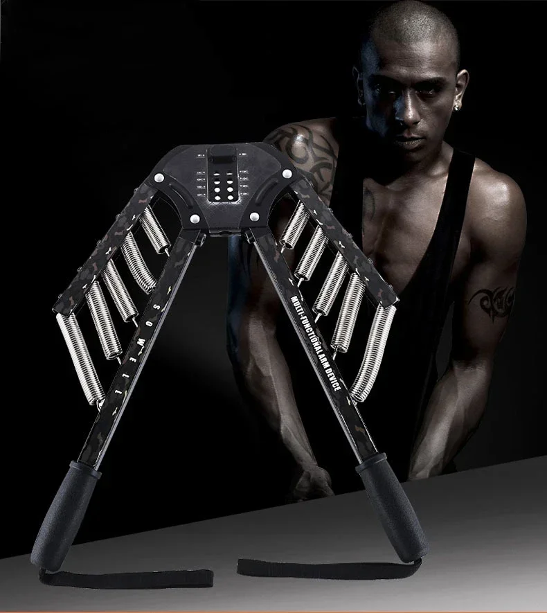 Adjustable heavy-duty hand grips (30kg/40kg/50kg/60kg) for strengthening arms, chest muscles, and forearm muscles.