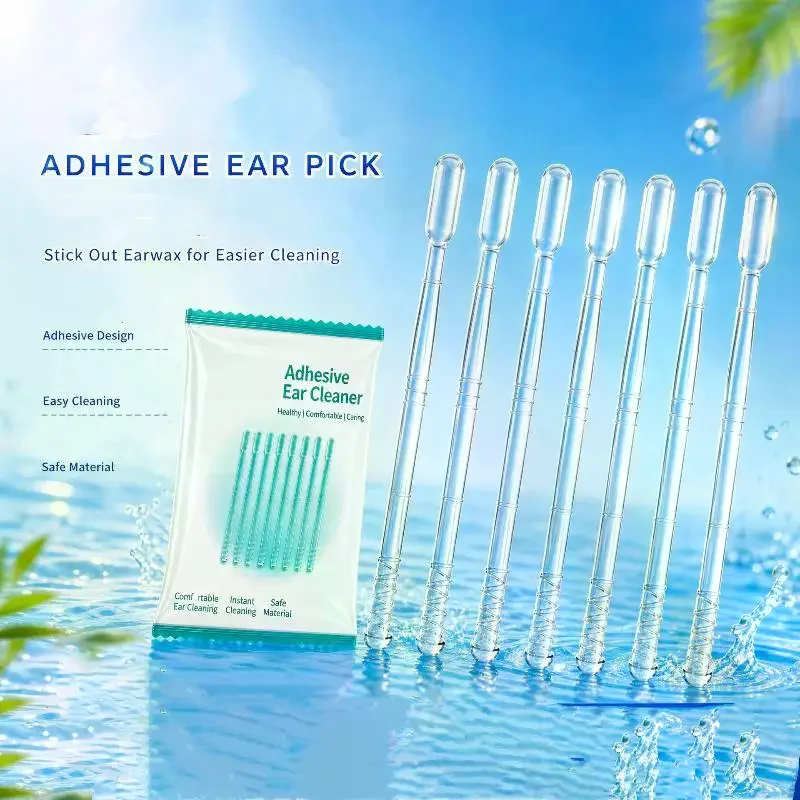 24Pcs Silicone Reusable Ear Swabs Soft Ear Cleaner Sticky Ear Swabs Sticky Earwax Remover Stick Adults