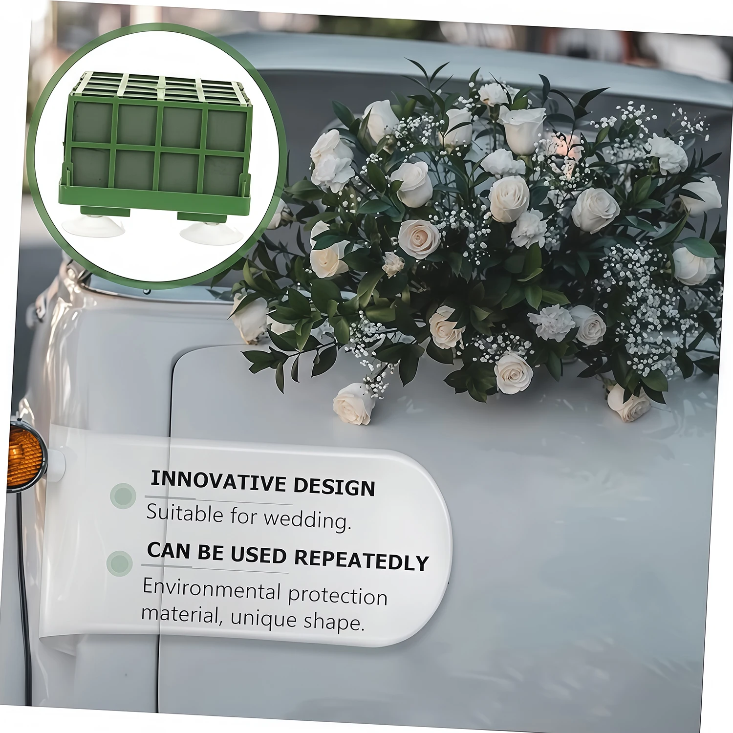 4 pçs arranjo de flores ventosas de argila espuma casamento carro arranjo de flores acessórios quadrados diy lojas de flores suprimentos