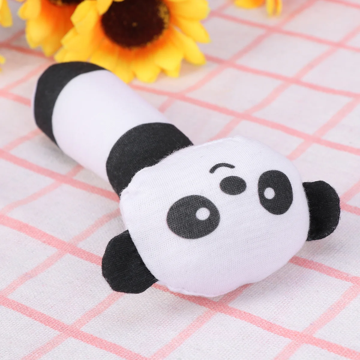 Chocalho de Mão de Panda de Pelúcia para Bebês, Brinquedo Colorido para Desenvolvimento de Recém-Nascidos e Crianças Pequenas