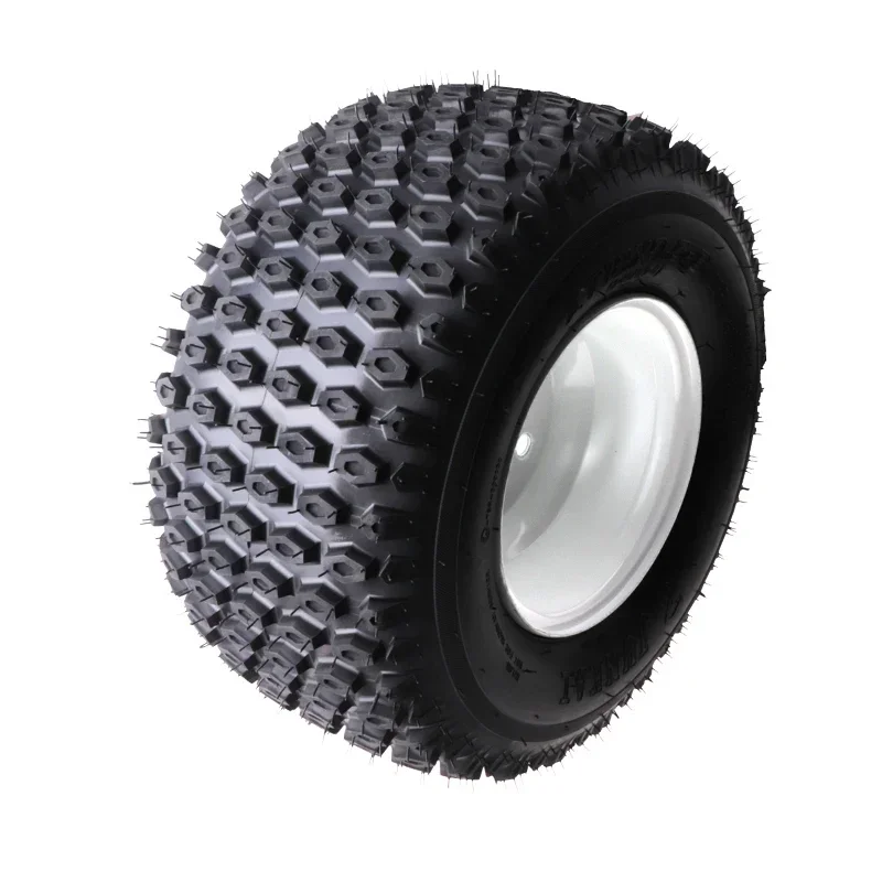 For 4 Wheeler Golf Cart Buggy Lawn Quad Bike Accessories ATV 8 inch Wheel 18x9.50-8 Vacuum Tire 240/50-8 Tubeless Tire White Hub