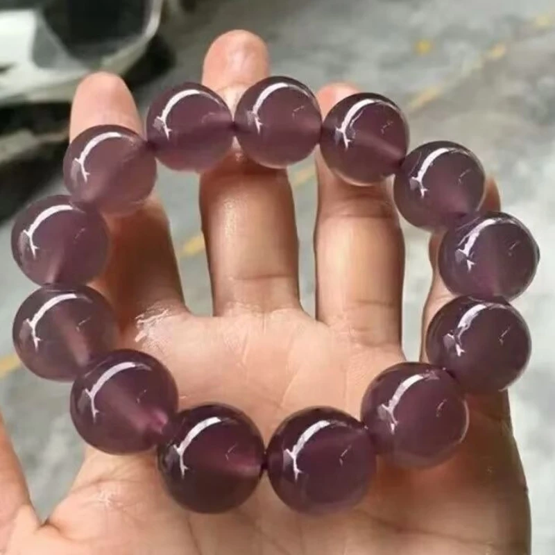 

New Natural Ice Through Smoke Purple Agate Bracelet, Exquisite Fashion Temperament Versatile Bracelet