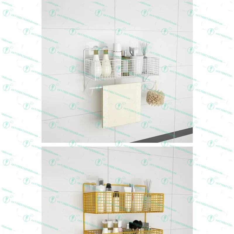 Storage shelf above washing machine Wall hanging basket Laundry detergent rack No punching Bathroom Balcony