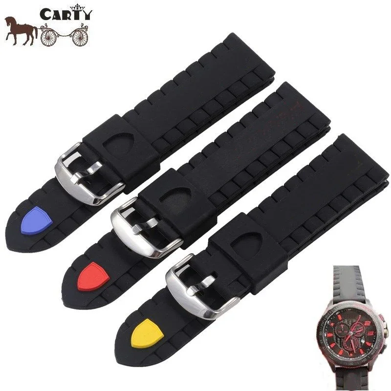 

High quality silicone strap suitable for Ferrari 0830138 0830163 sports rubber strap men's waterproof and sweat proof 24mm