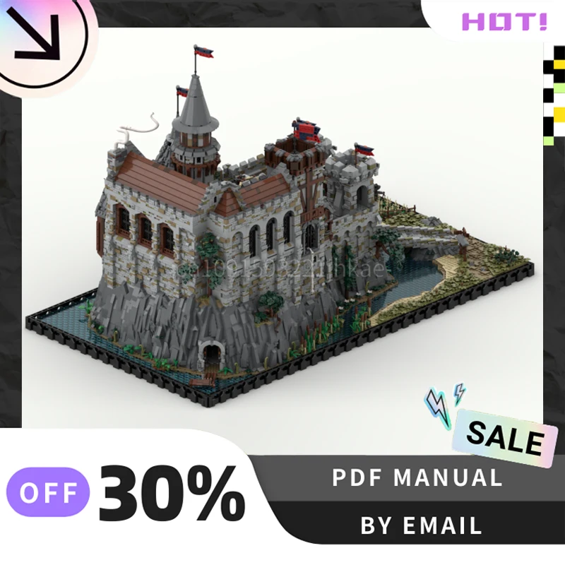 

[21090 шт.] индивидуальный MOC средневековый замок, креативный набор строительных блоков, игрушки STEM, комплект строительной модели «сделай сам», подарки на день рождения